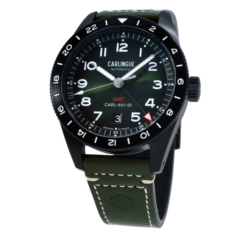 Montre Aviation 01 Edition Spéciale Noir & Vert CT-002-A - Carlingue