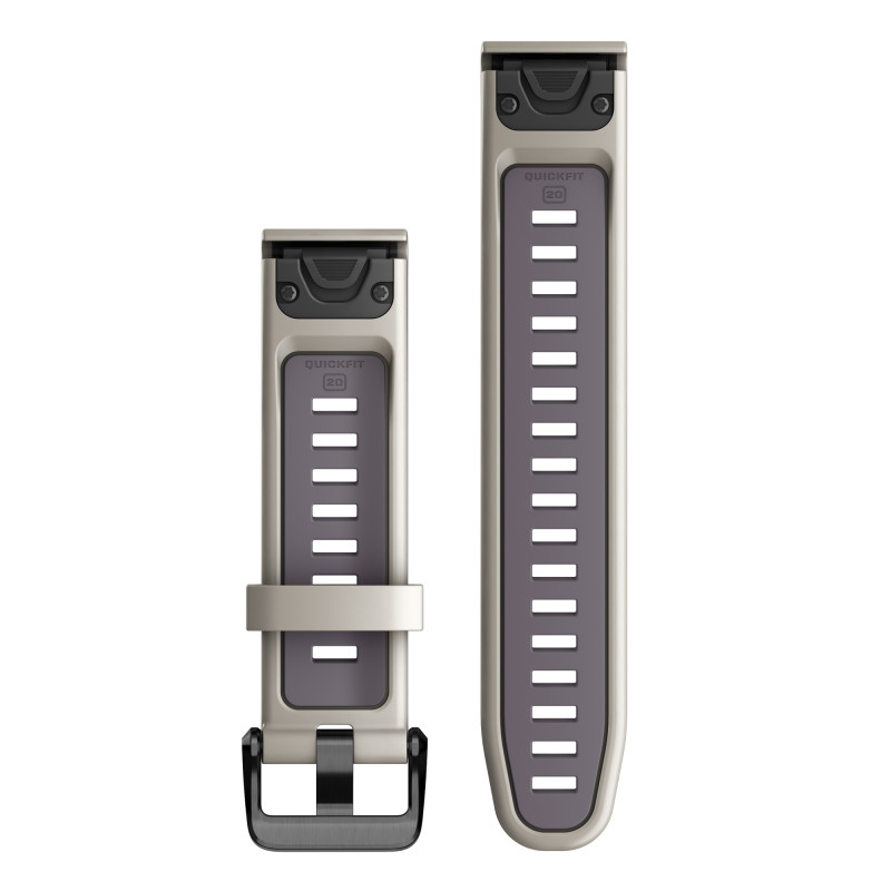 Bracelet de montre QuickFit 20 Silicone sable / mauve avec boucle noire 010-13279-05 - Garmin