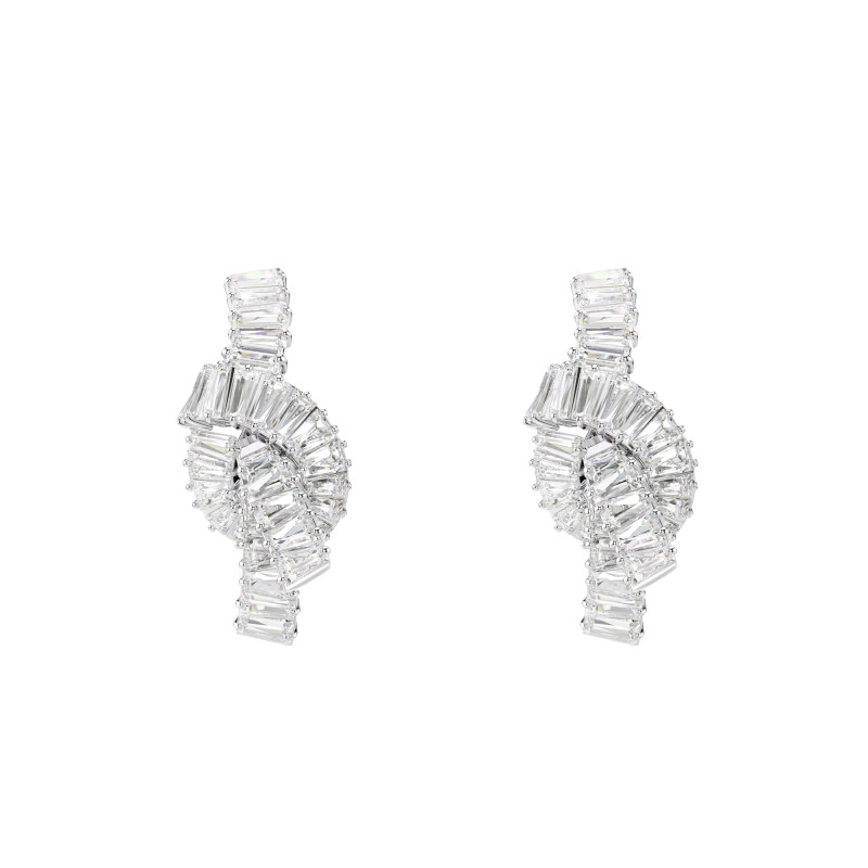 PROMO Boucles d'Oreilles Matrix Nœud Blanches en Métal Rhodié - 5727040 - Swarovski OCARAT.COM BIJOUTERIE N°1