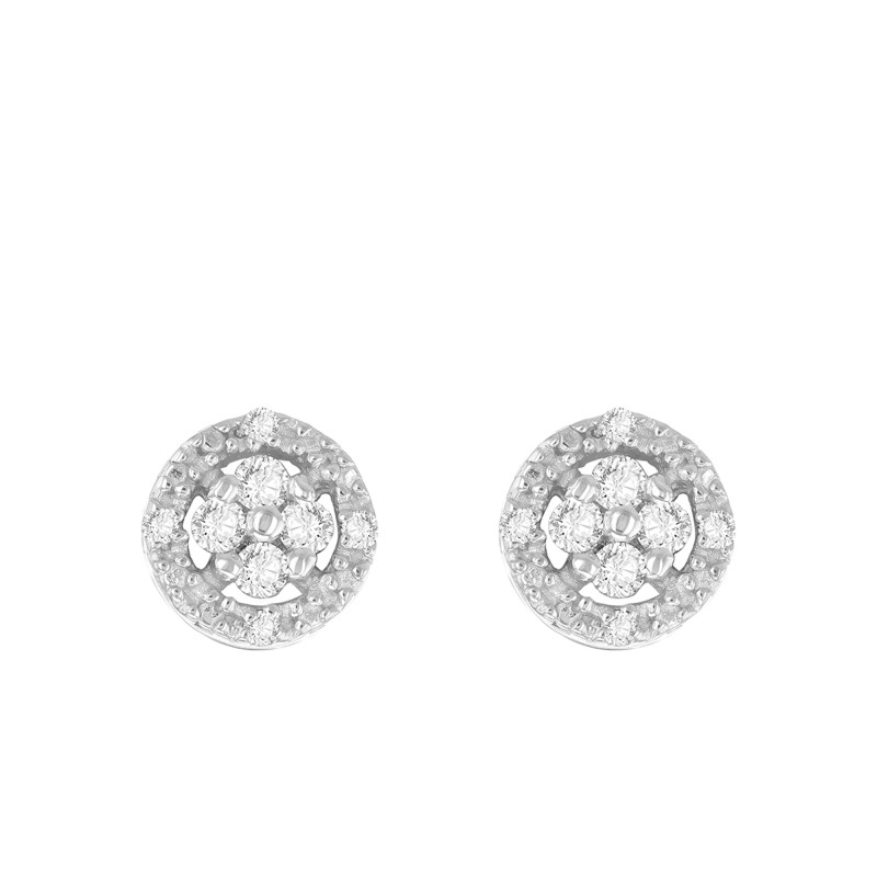 PROMO Boucles d'Oreilles en Argent 925 Plaqué Or Jaune & Diamants de Synthèse 0,14 ct - Emanessence OCARAT.COM BIJOUTERIE N°1