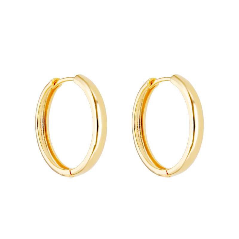 Créoles en Plaqué Or Jaune 750, Diamètre 19,50 mm - Emanessence