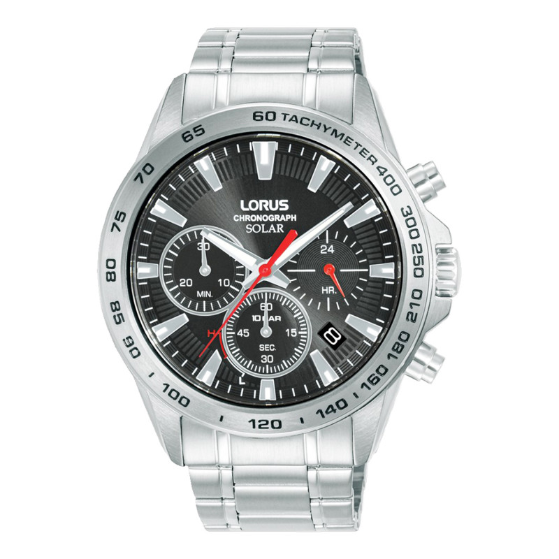PROMO Montre Chronographe Quartz Solaire cadran noir RZ501AX9 - Lorus OCARAT.COM BIJOUTERIE N°1