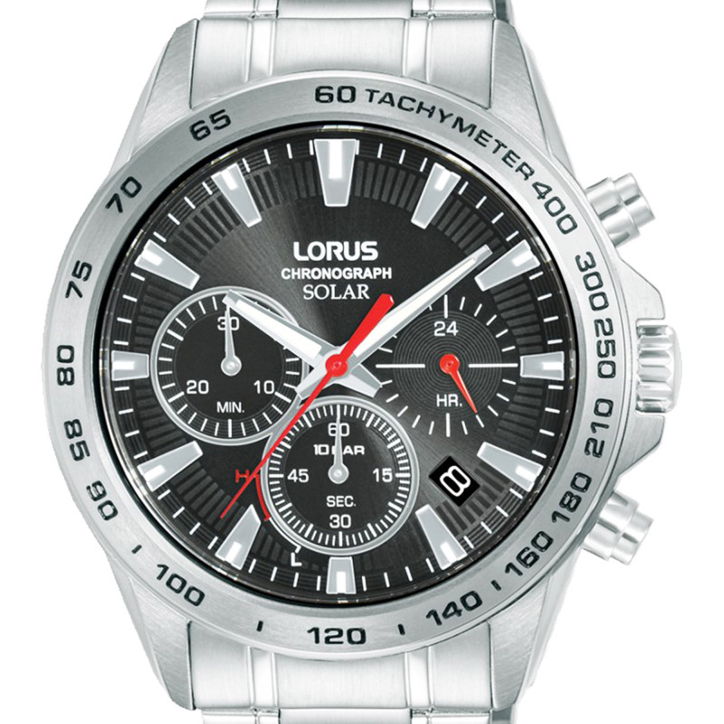 PROMO Montre Chronographe Quartz Solaire cadran noir RZ501AX9 - Lorus OCARAT.COM BIJOUTERIE N°1
