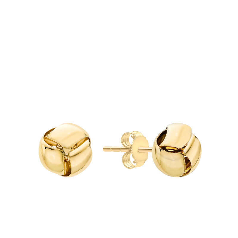Boucles d'Oreilles Noeud en Or Jaune 375 - Emanessence