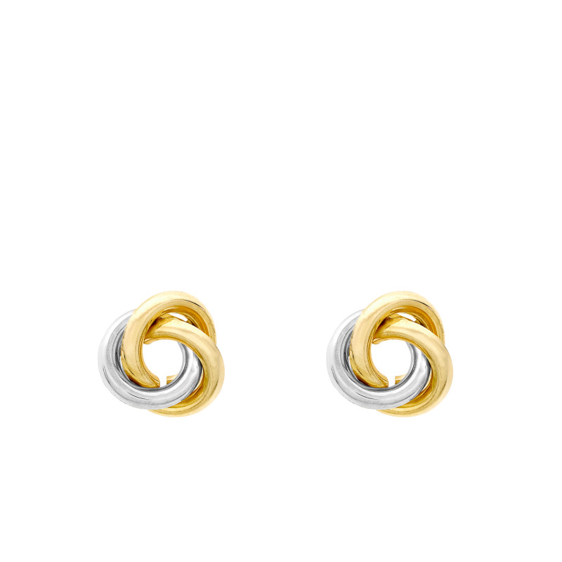Boucles d'Oreilles Noeud en 2 Ors 375 - Emanessence