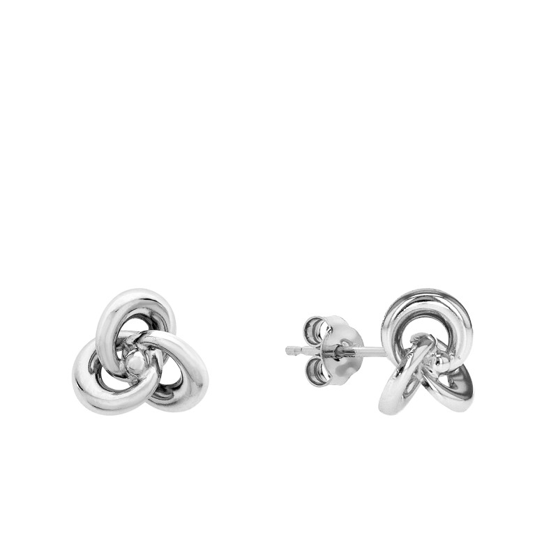 Boucles d'Oreilles Entrelacées en Or Blanc 375 - Emanessence
