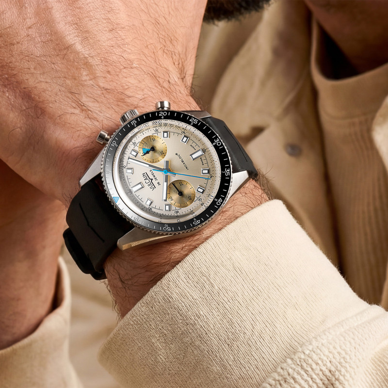 PROMO Montre Skindiver Chronograph Sable & Azur Vulcain x Ocarat - Edition Limitée 20 exemplaires - Vulcain OCARAT.COM BIJOUTERIE N°1