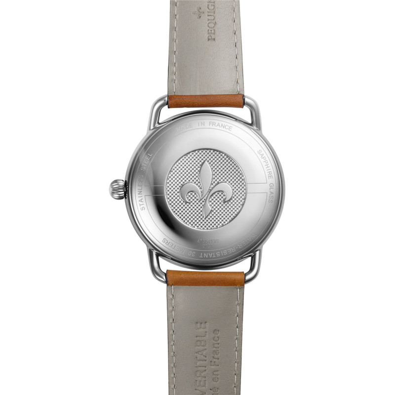 Montre Equus Cadran Blanc Origine 4755413 cuir bleu - Pequignet