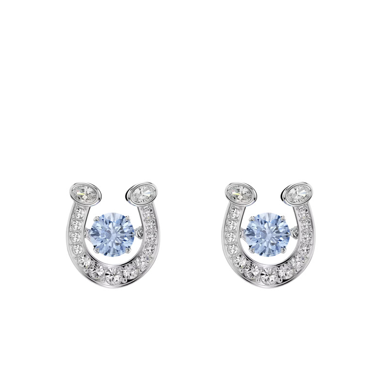 PROMO Boucles d'Oreilles Puces Symbolica en Métal Rhodié, Oxyde de Zirconium bleu & Cristaux - 5746563 - Swarovski OCARAT.COM BIJOUTERIE N°1