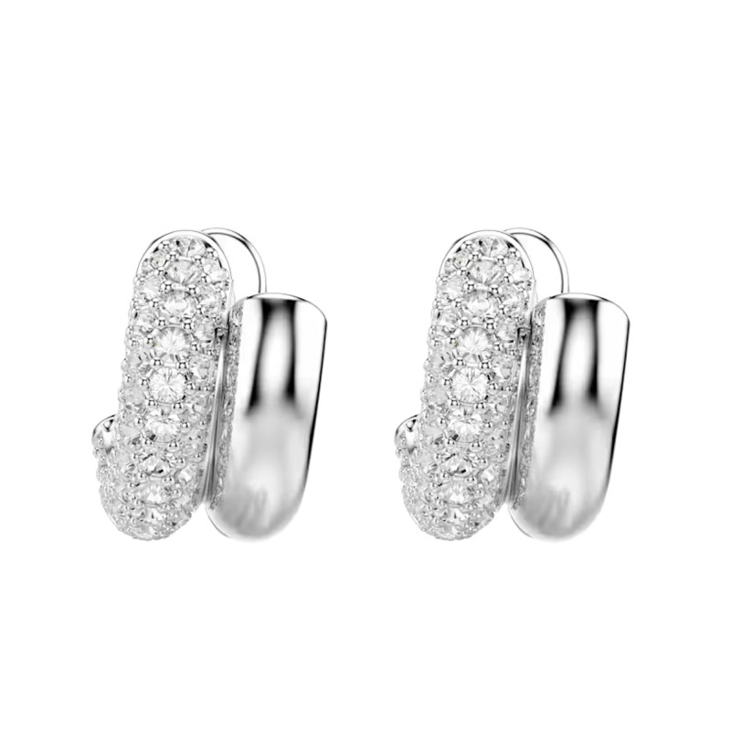 PROMO Boucles d'Oreilles Mini Créoles Dextera en Plaqué Rhodium & Cristaux - 5738197 - Swarovski OCARAT.COM BIJOUTERIE N°1