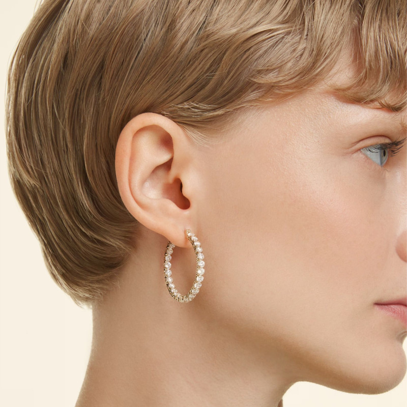 PROMO Boucles d'Oreilles Créoles Matrix Dorées & Oxydes de Zirconium - 5750620 - Swarovski OCARAT.COM BIJOUTERIE N°1
