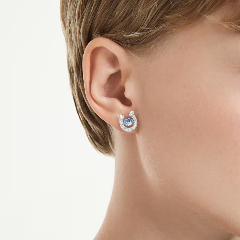 PROMO Boucles d'Oreilles Puces Symbolica en Métal Rhodié, Oxyde de Zirconium bleu & Cristaux - 5746563 - Swarovski OCARAT.COM BIJOUTERIE N°1