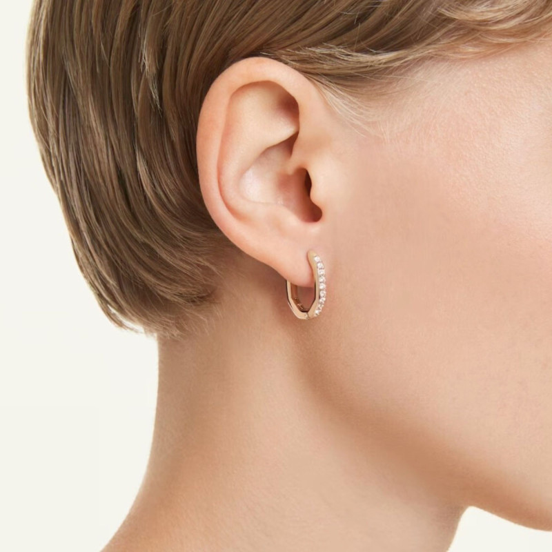 PROMO Boucles d'Oreilles Anneaux Dextera Dorées Roses & Cristaux - 5743798 - Swarovski OCARAT.COM BIJOUTERIE N°1