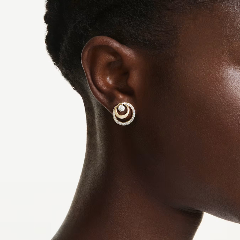 PROMO Boucles d'Oreilles Puces Hyperbola Dorées, Oxyde de Zirconium & Cristaux - 5740407 - Swarovski OCARAT.COM BIJOUTERIE N°1