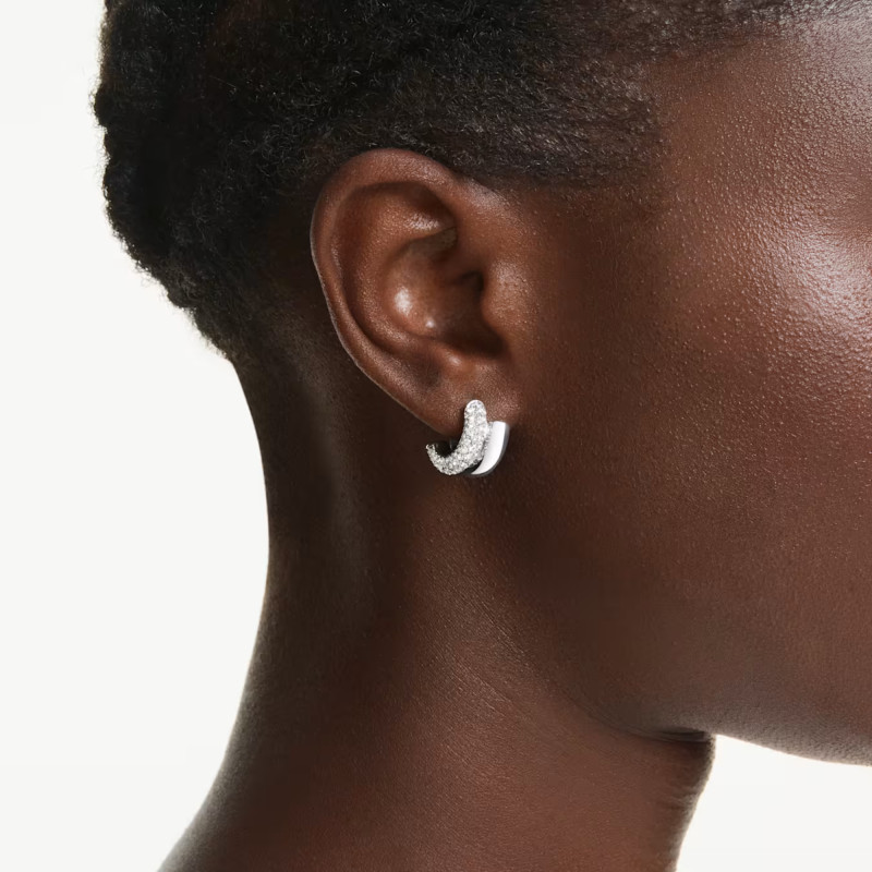 PROMO Boucles d'Oreilles Mini Créoles Dextera en Plaqué Rhodium & Cristaux - 5738197 - Swarovski OCARAT.COM BIJOUTERIE N°1