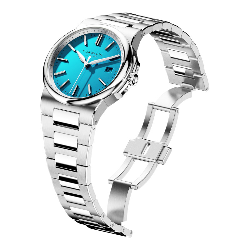 Montre La Grande Corniche Steel with Bleu Azur dial - Corniche