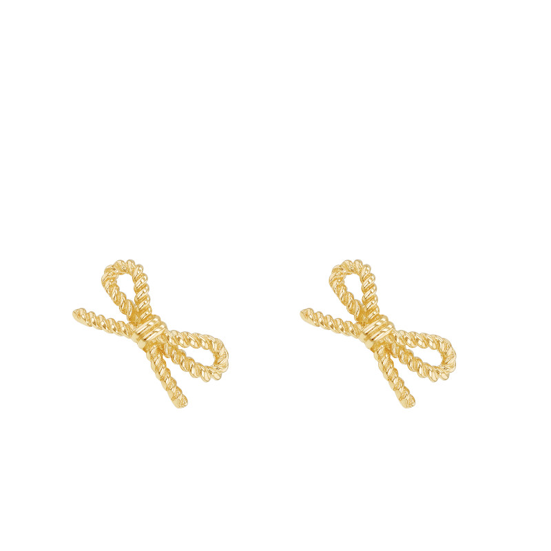 Boucles d'Oreilles Noeuds Torsadés en Or Jaune 375 - Emanessence