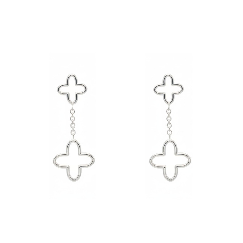 PROMO Boucles d'Oreilles Pendantes Double Trèfle en Argent 925 - Artemis OCARAT.COM BIJOUTERIE N°1