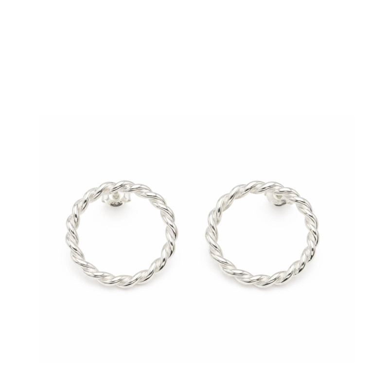PROMO Boucles d'Oreilles Rondes Torsadées en Argent 925 - Artemis OCARAT.COM BIJOUTERIE N°1