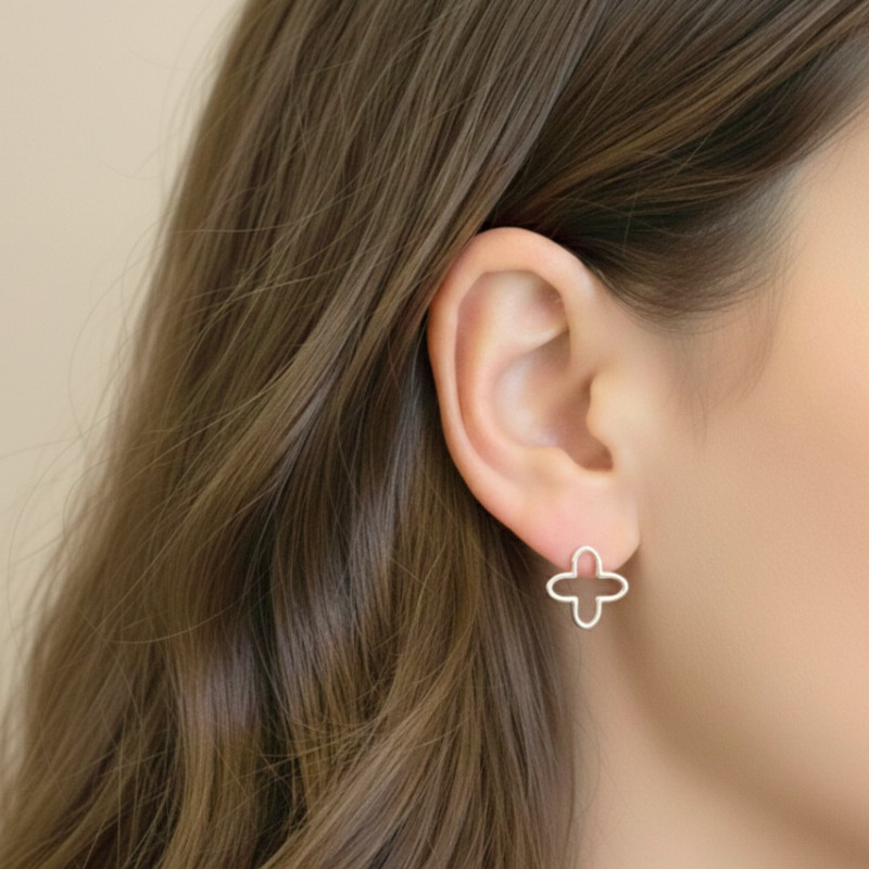 Boucles d'Oreilles Trèfle en Argent 925 - Artemis