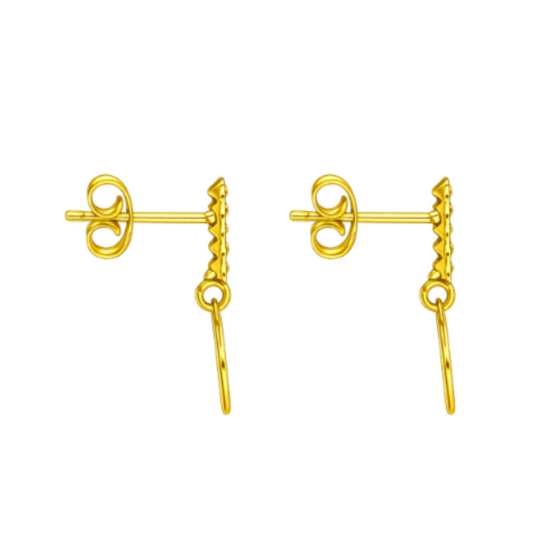 Boucles d'Oreilles Pendantes Coeur en Or jaune 375 & Oxydes de Zirconium - Emanessence