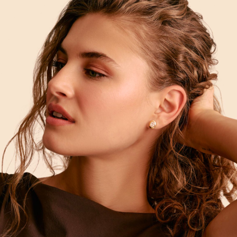 Boucles d'Oreilles Puces Bold Plaqué Or Jaune 750 & Oxydes de Zirconium - H2342-414-14 - Thomas Sabo
