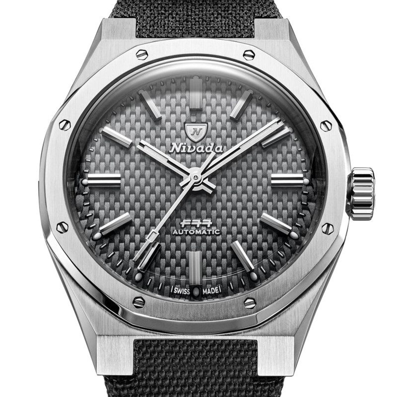 Montre F77 MKII Tressed Dial - Grey Dial - Nivada Grenchen