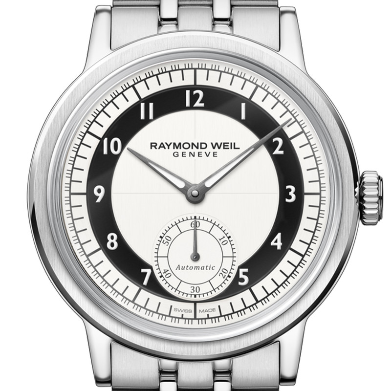 Montre Millesime Small Seconds 39 mm - Cadran Tuxedo noir et blanc - Raymond Weil