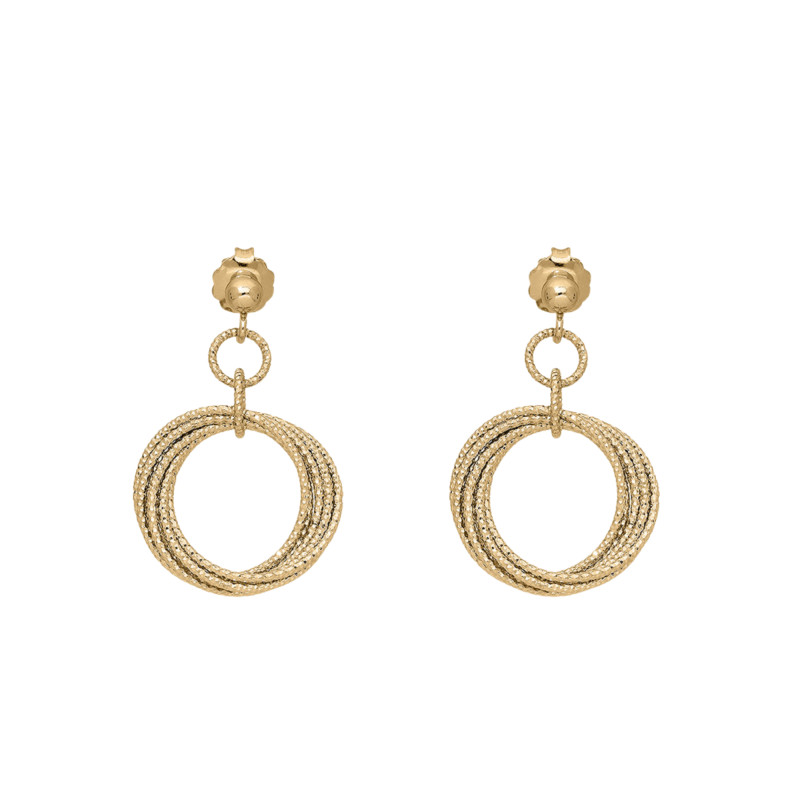 PROMO Boucles d'Oreilles Pendantes en Argent 925 Doré, Diamètre 20 mm - Orus Bijoux OCARAT.COM BIJOUTERIE N°1