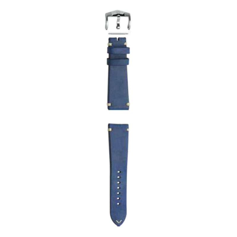 Bracelet de montre vachette bleu vintage pour Grands Fonds MN64 - SGF4033 - ZRC
