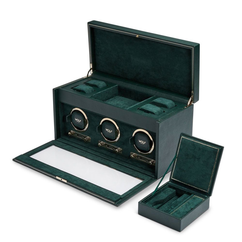 Remontoir montre British Racing Green Triple Watch Box 792341 - Wolf 1834