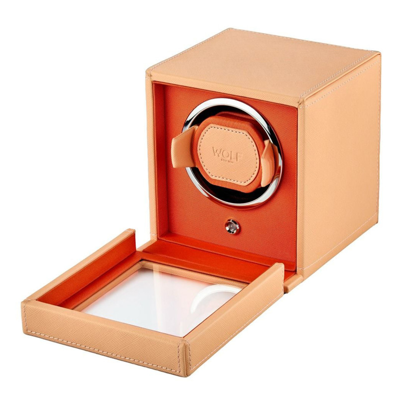 Remontoir montre Simple Orange Cubs & Cubbies avec Couvercle - Wolf 1834
