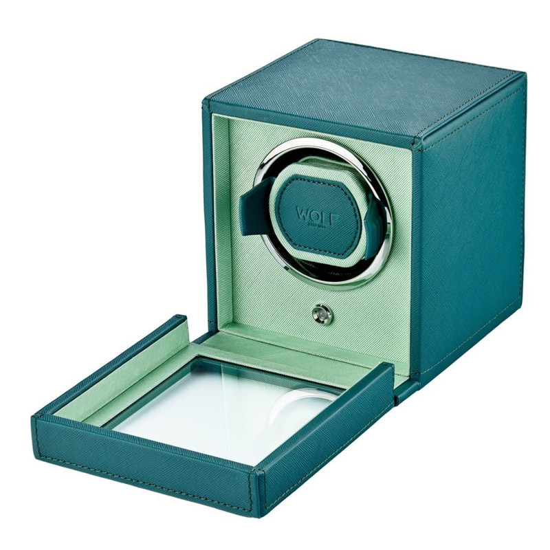 Remontoir montre Simple Turquoise et Menthe Cubs & Cubbies avec Couvercle - Wolf 1834