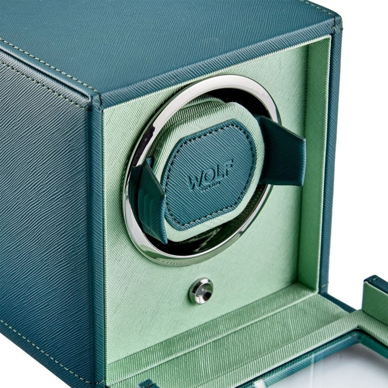 Remontoir montre Simple Turquoise et Menthe Cubs & Cubbies avec Couvercle - Wolf 1834