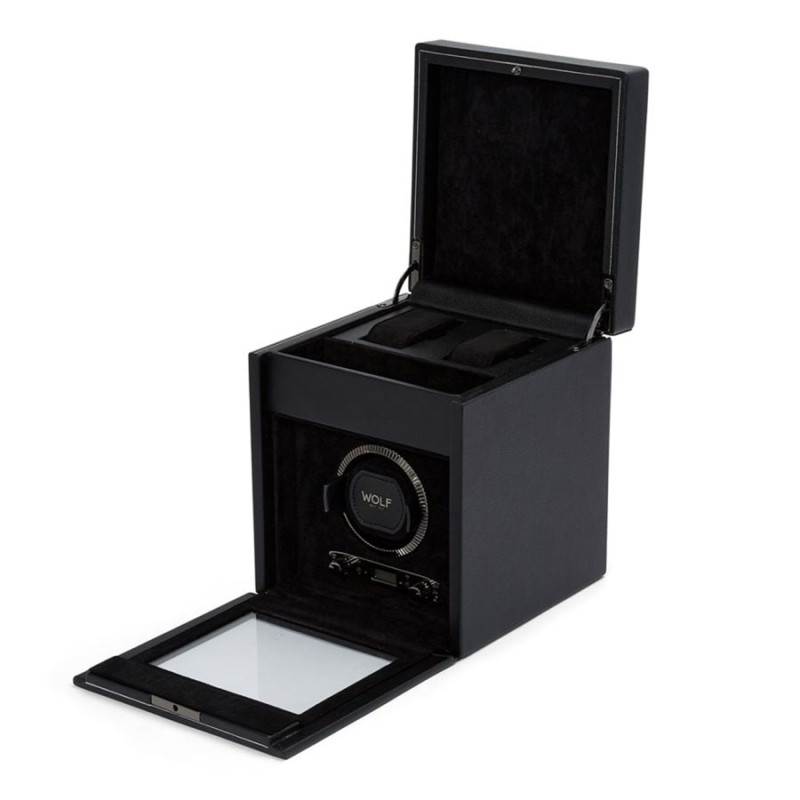 Remontoir montre simple British Racing Black avec rangement - Wolf 1834
