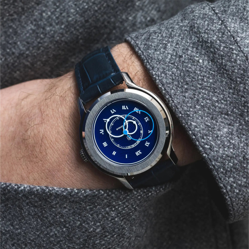 Bracelet de montre Cuir Caïman Bleu 20 x 16 mm - Beaubleu