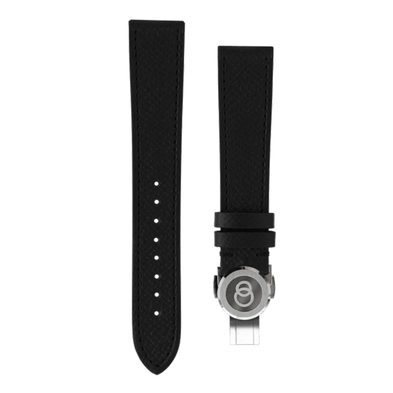 Bracelet de montre Cuir Noir Grainé 18 x 16 mm - Beaubleu