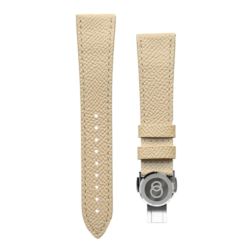 Bracelet de montre Cuir Crème Grainé 18 x 16 mm - Beaubleu