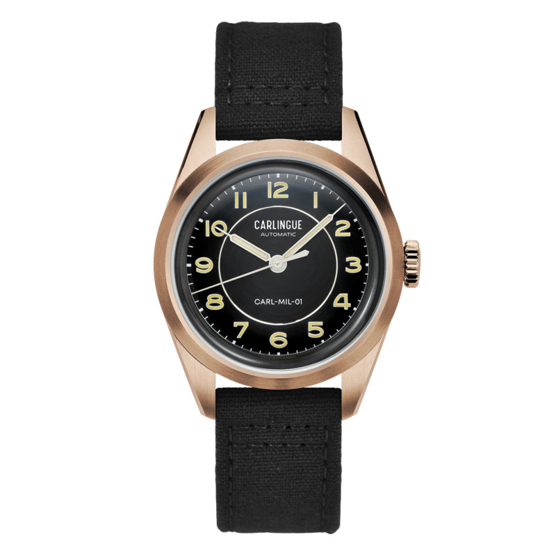 Montre Carlingue Military 01 Noir Pvd Or Rose - Carlingue