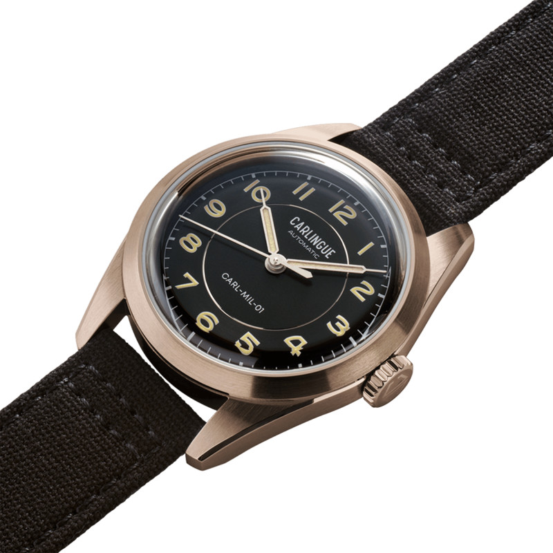 Montre Carlingue Military 01 Noir Pvd Or Rose - Carlingue