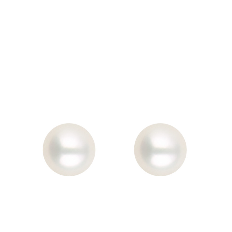 PROMO Boucles d'Oreilles Puces Perles Eau Douce en Or Blanc 750, Diamètre 4 mm - Schmittgall OCARAT.COM BIJOUTERIE N°1