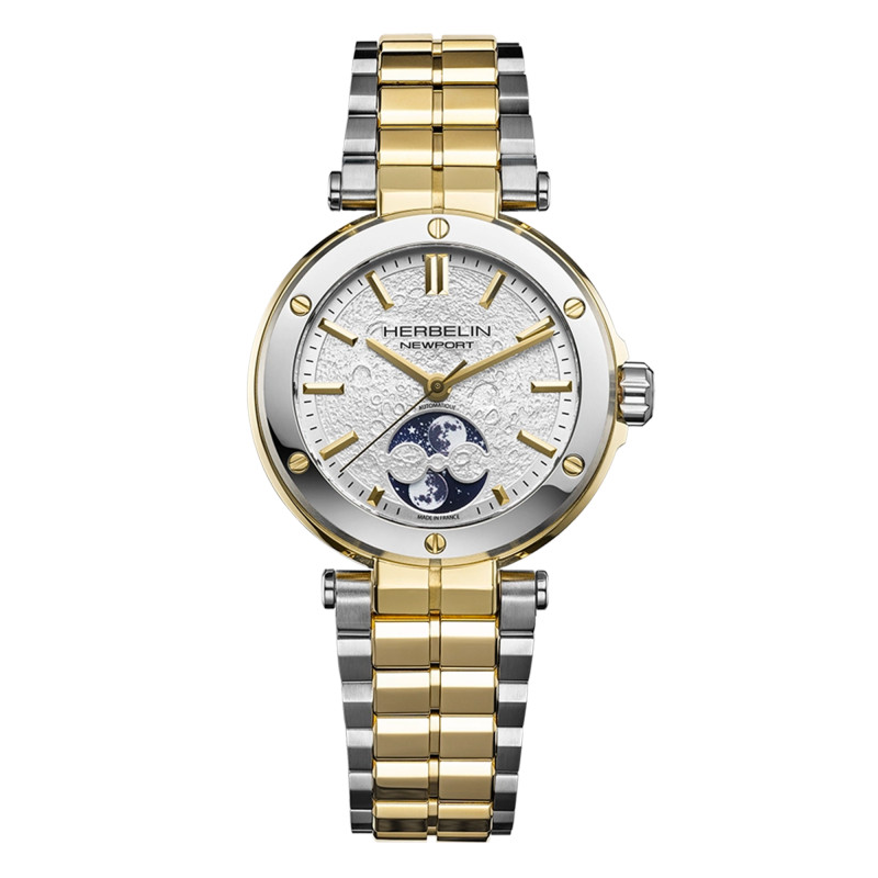 Montre Newport Auto Lady Phase De Lune Bicolore 2879BT1N11 - Herbelin