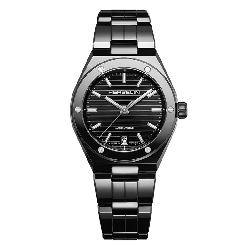 Montre Cap Camarat Auto Céramique Noir Poli 1545BCRN14P - Herbelin
