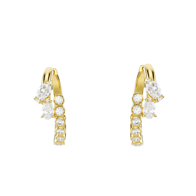 Boucles d'Oreilles Créoles Mesmera Glam en Métal Doré a l'Or Jaune 750, Diamètre 22 mm - 5761975 - Swarovski