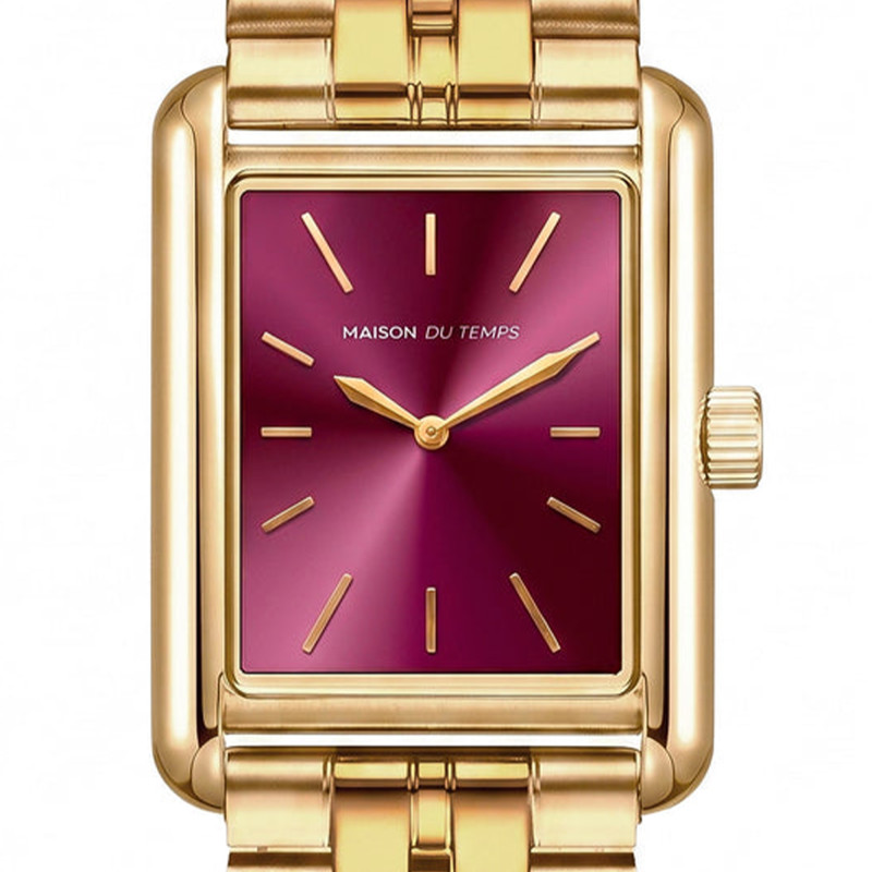 Montre MTAuréa Bordeaux Doré Jaune Acier 3000-A - Maison du Temps