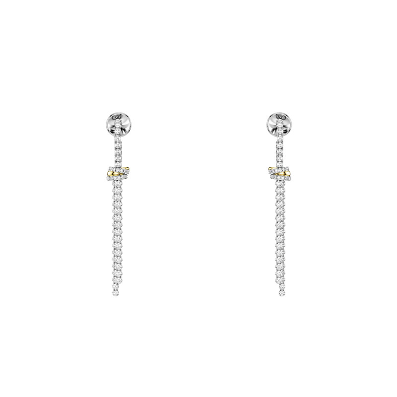 Boucles d'Oreilles Pendantes Hyperbola Noeud Cristaux & Oxydes de Zirconium - 5752866 - Swarovski