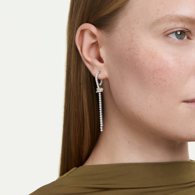 Boucles d'Oreilles Pendantes Hyperbola Noeud Cristaux & Oxydes de Zirconium - 5752866 - Swarovski