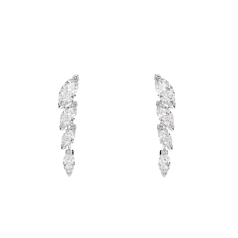 Boucles d'Oreilles Pendantes Mesmera Glam en Métal Rhodié & Oxydes de Zirconium - 5748007 - Swarovski