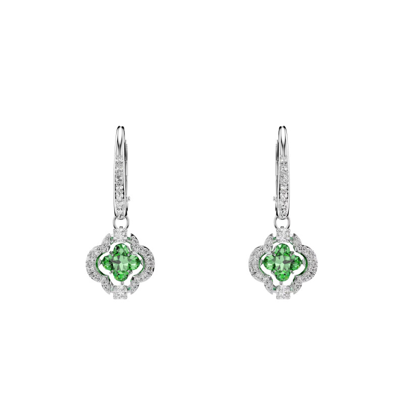 PROMO Boucles d'Oreilles Pendantes Una Angelic Vertes en Métal Rhodié & Oxydes de Zirconium - 5758001 - Swarovski OCARAT.COM BIJOUTERIE N°1