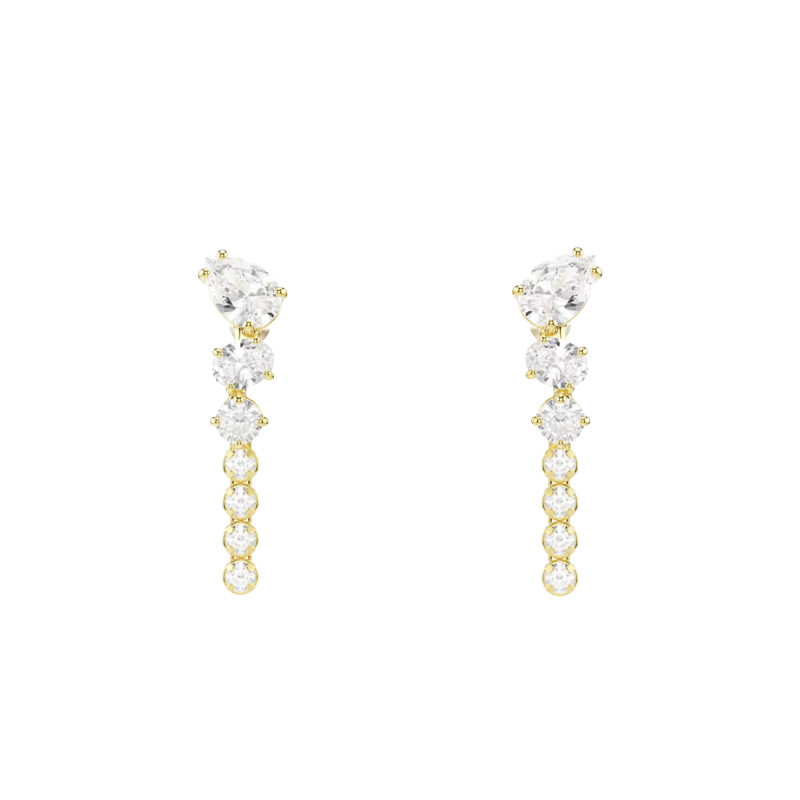 Boucles d'Oreilles Pendantes Mesmera Attract en Métal Doré à l'Or Jaune 750 & Oxydes de Zirconium - 5747936 - Swarovski